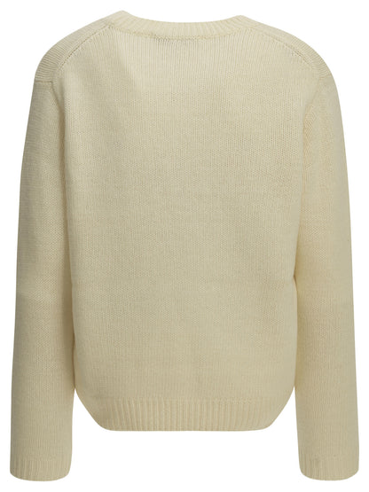 Maison Kitsuné "Dressed Fox" Crew-Neck Sweater - White