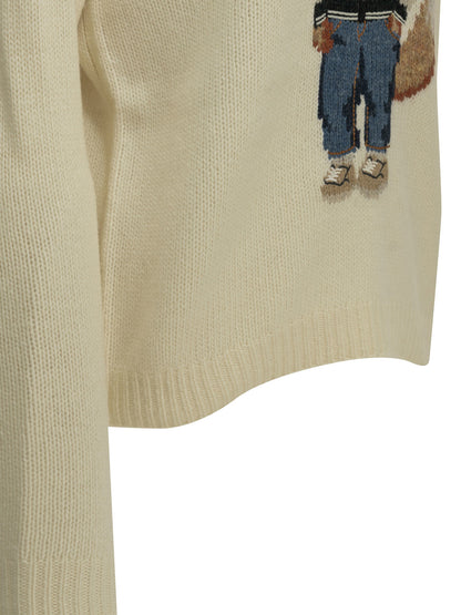 Maison Kitsuné "Dressed Fox" Crew-Neck Sweater - White