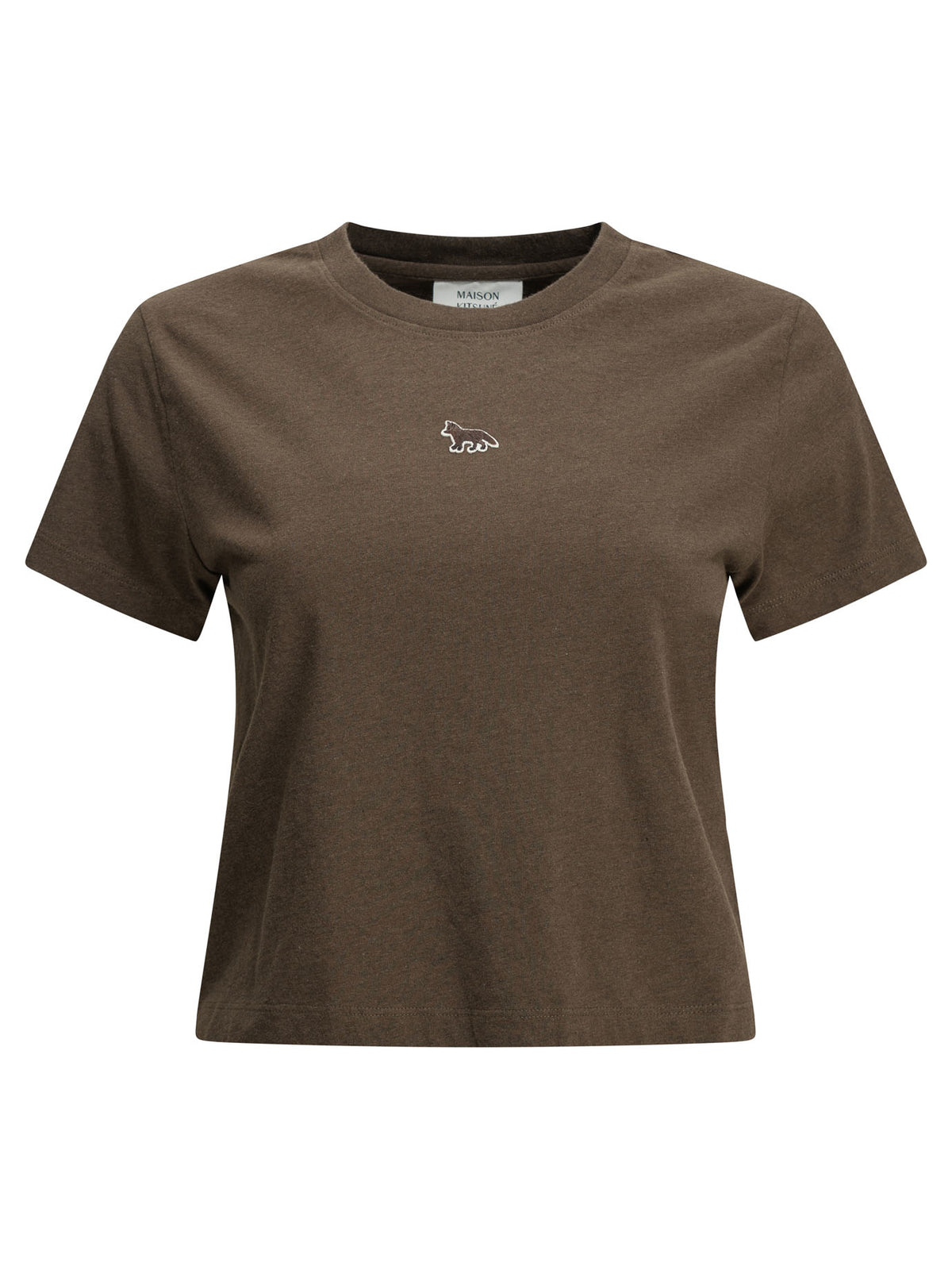 Maison Kitsuné "Baby Fox" Crew-Neck T-Shirt - Brown