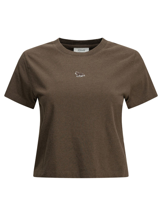 Maison Kitsuné "Baby Fox" Crew-Neck T-Shirt - Brown