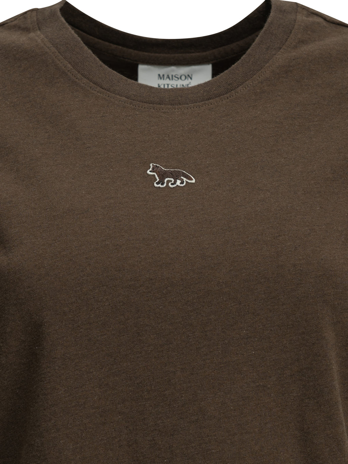 Maison Kitsuné "Baby Fox" Crew-Neck T-Shirt - Brown