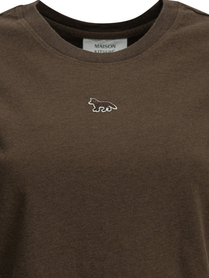 Maison Kitsuné "Baby Fox" Crew-Neck T-Shirt - Brown