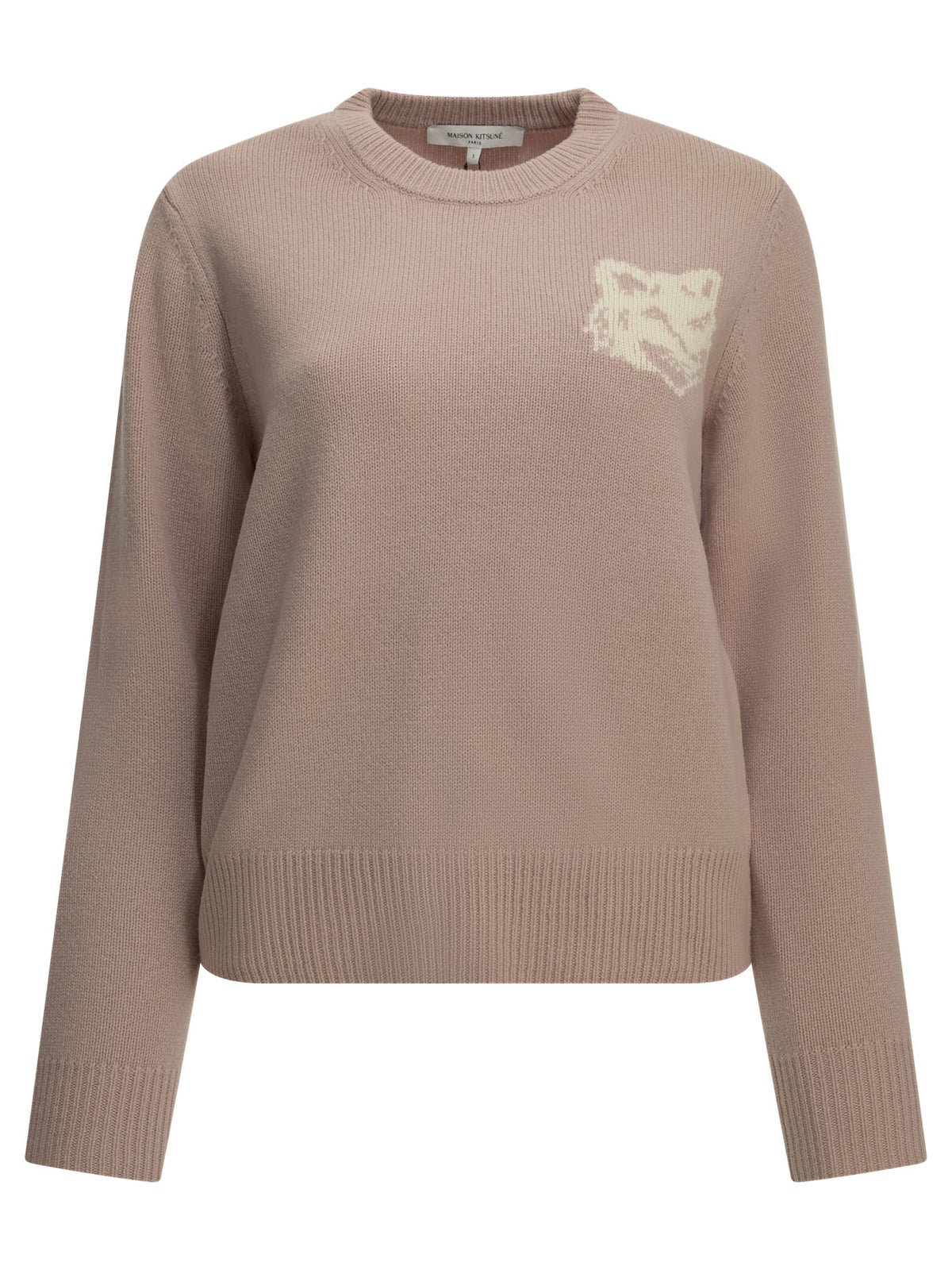 Maison Kitsuné "Fox Head" Crew-Neck Sweater - Pink