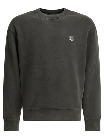 Maison Kitsuné "Fox Head Faded" Crew Neck Sweatshirt - Black