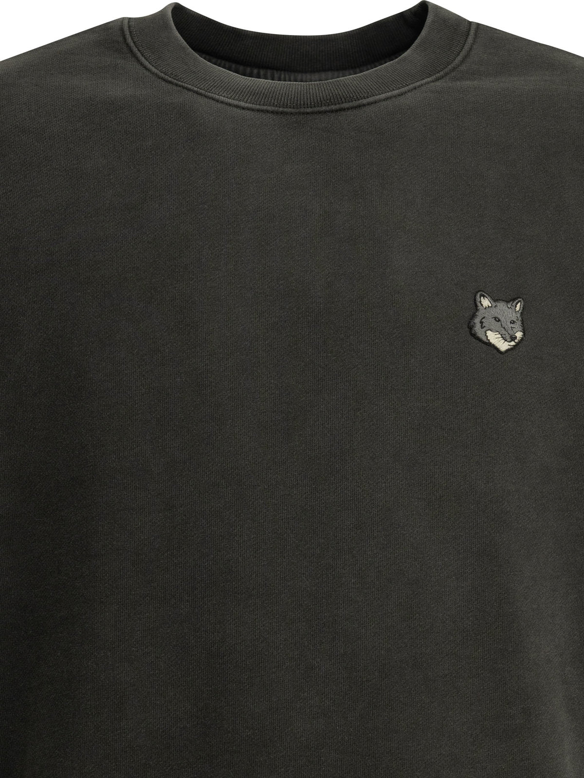 Maison Kitsuné "Fox Head Faded" Crew Neck Sweatshirt - Black