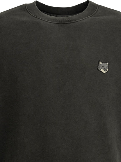 Maison Kitsuné "Fox Head Faded" Crew Neck Sweatshirt - Black