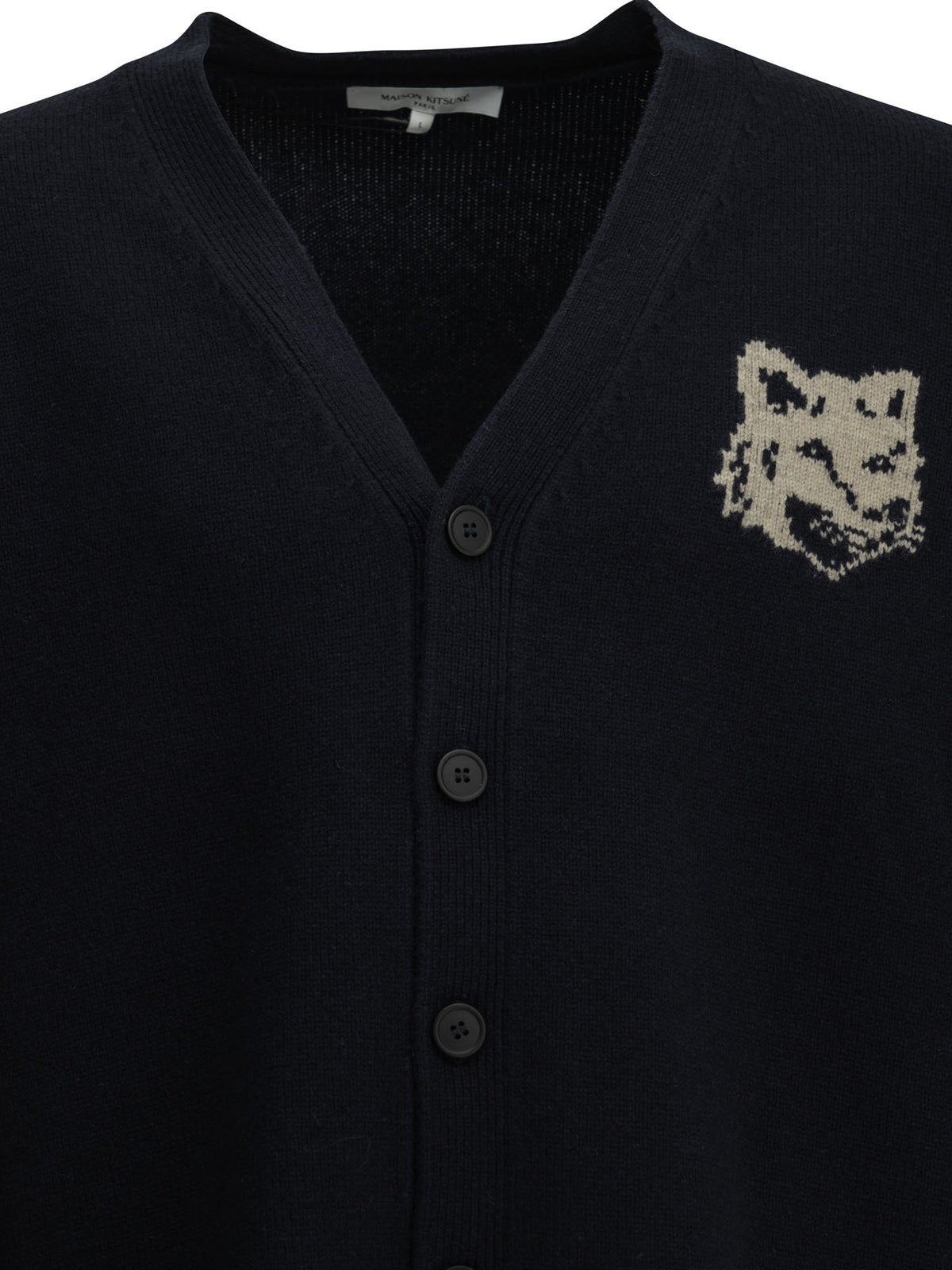 Maison Kitsuné "Fox Head" Cardigan - Blue
