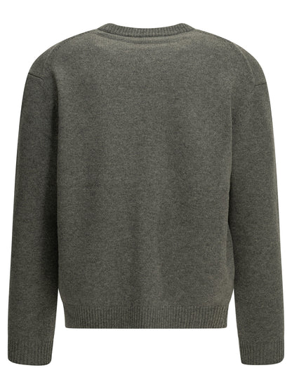 Maison Kitsuné "Fox Head" Crew-Neck Sweater - Grey