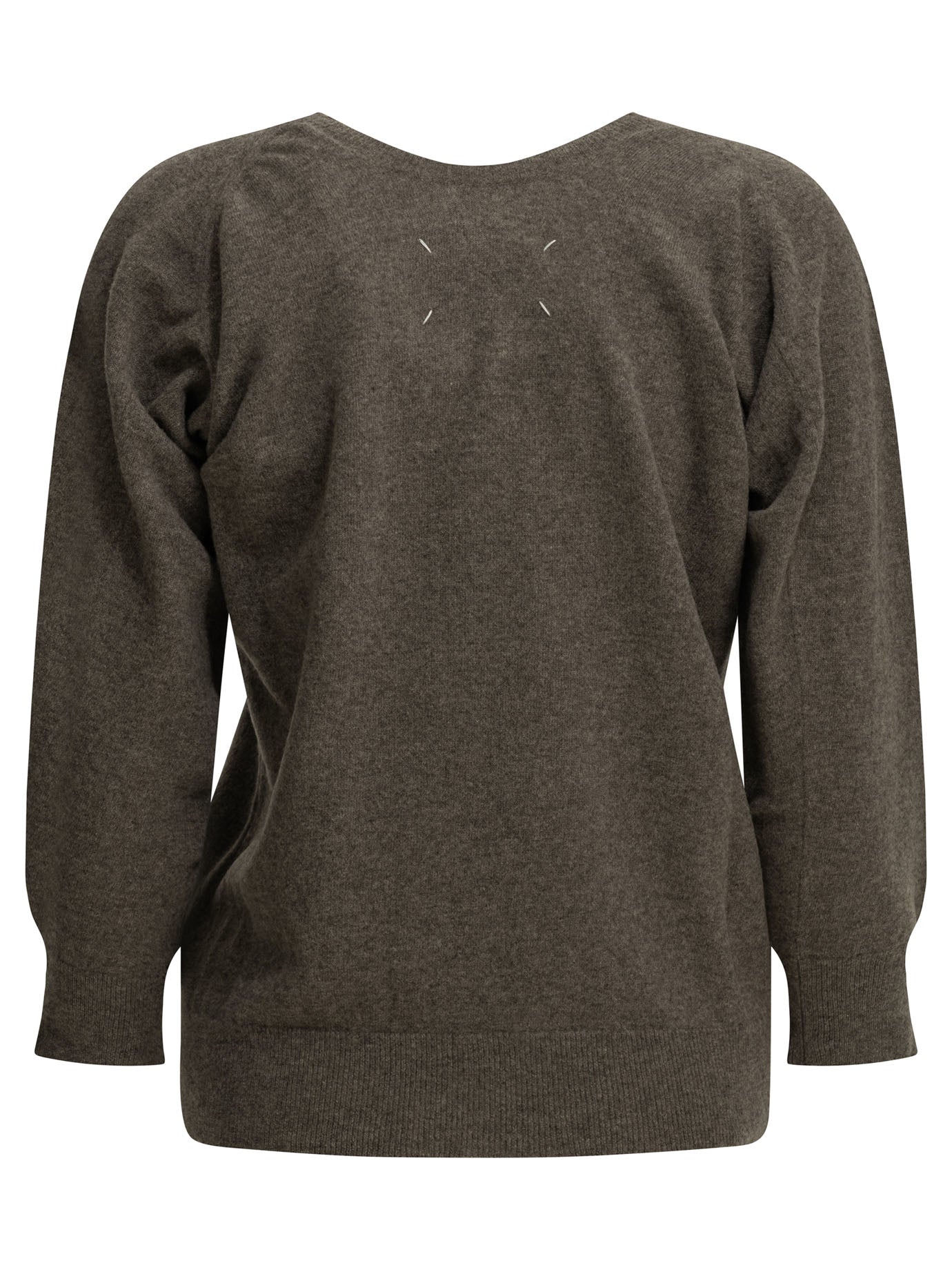 Maison Margiela "Lived-in" V-neck Sweater - Brown