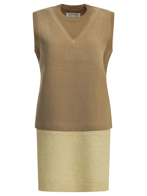 Maison Margiela Virgin Wool Vest - Beige