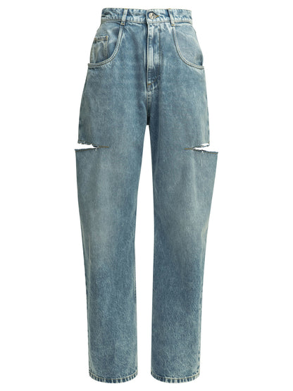 Maison Margiela Ripped wide leg jeans - Blue