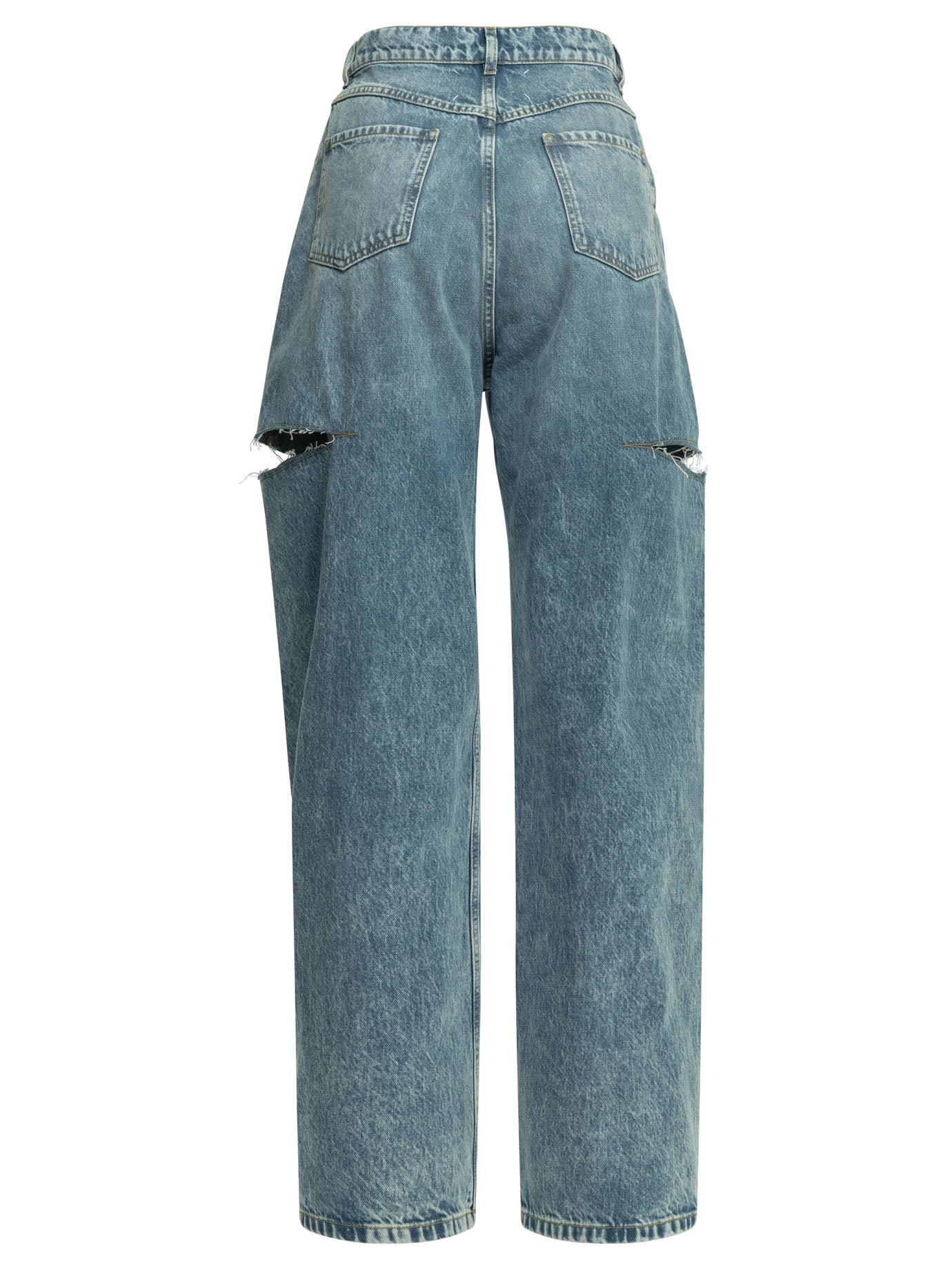 Maison Margiela Ripped wide leg jeans - Blue
