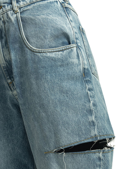 Maison Margiela Ripped wide leg jeans - Blue