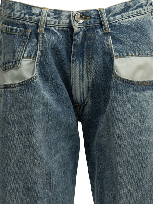 Maison Margiela "Boyfriend" Straight-Leg Jeans - Light Blue