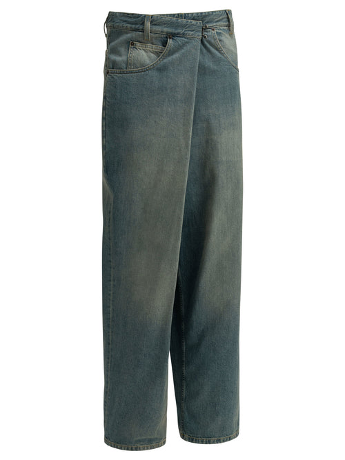 Maison Margiela "Wrap" Wide-Leg Jeans - Light Blue
