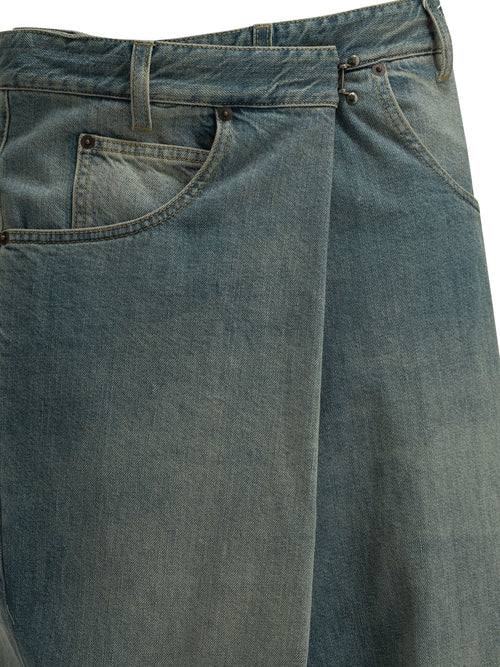 Maison Margiela "Wrap" Wide-Leg Jeans - Light Blue