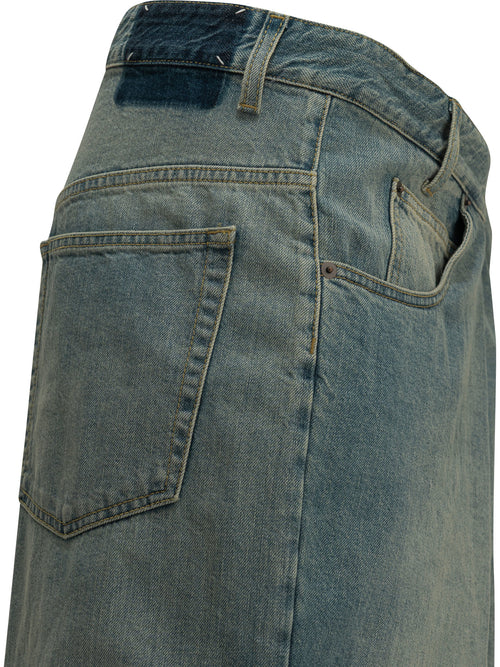 Maison Margiela "Wrap" Wide-Leg Jeans - Light Blue