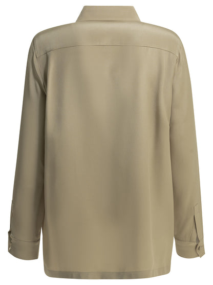 Max Mara Casual shirt in silk crêpe de Chine - Beige