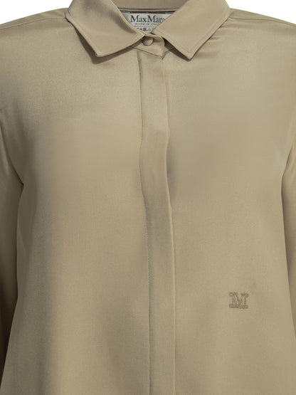 Max Mara Casual shirt in silk crêpe de Chine - Beige