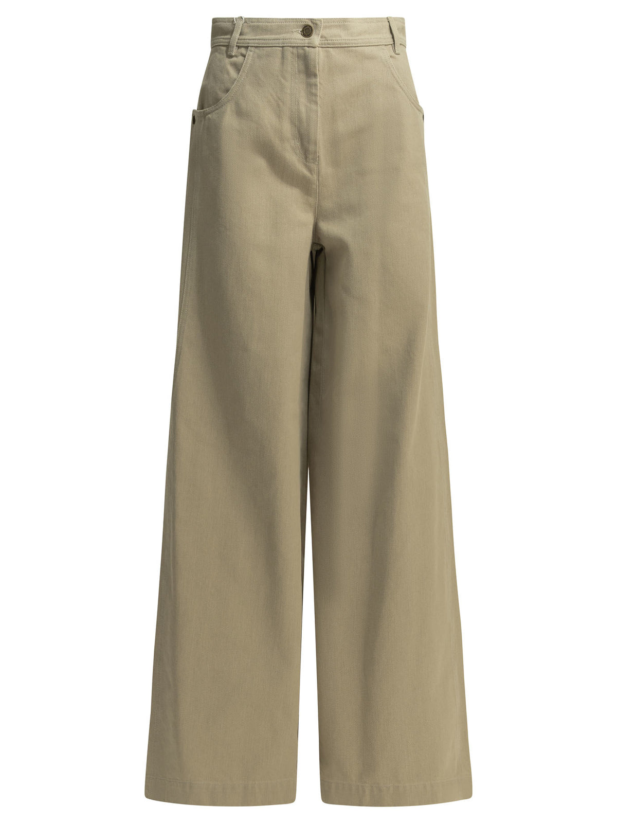 Max Mara Casual pants made of coated cotton - Beige