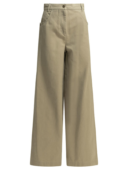 Max Mara Casual pants made of coated cotton - Beige