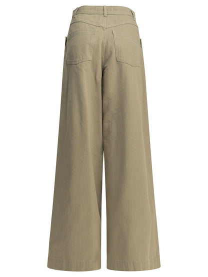Max Mara Casual pants made of coated cotton - Beige