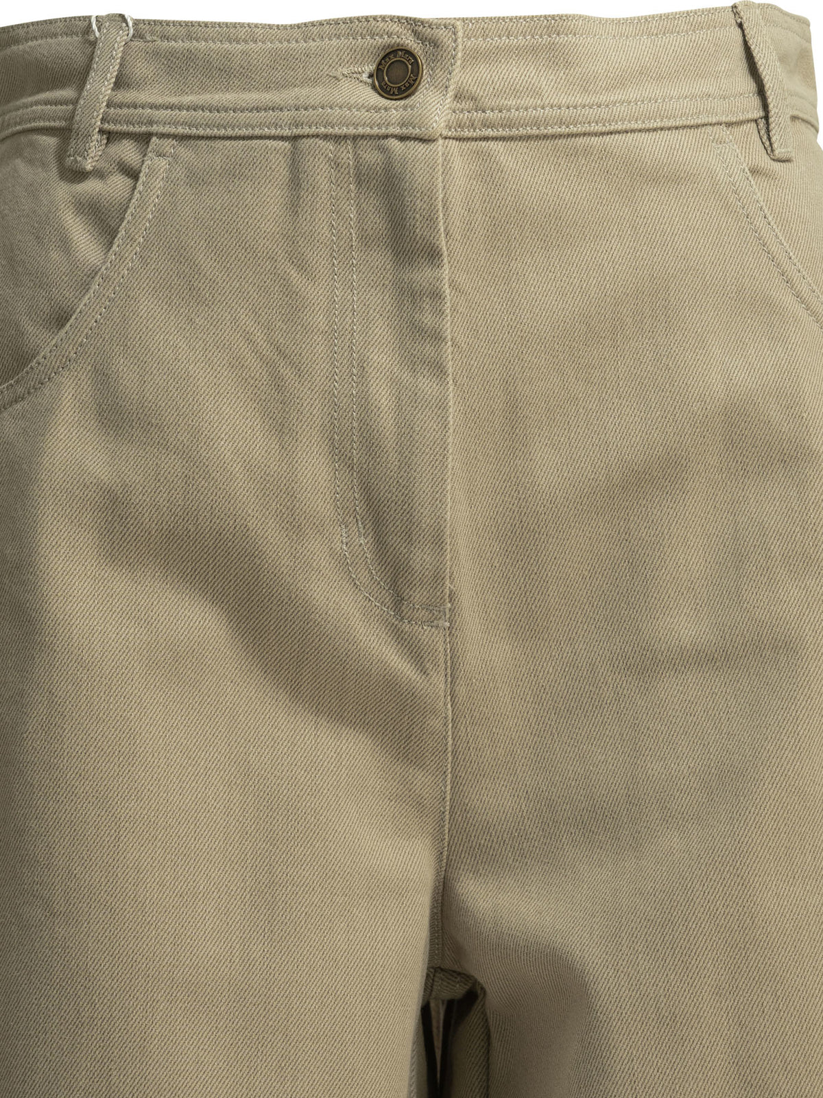 Max Mara Casual pants made of coated cotton - Beige
