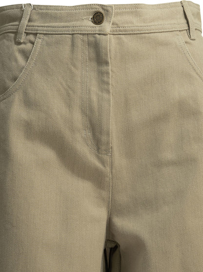 Max Mara Casual pants made of coated cotton - Beige