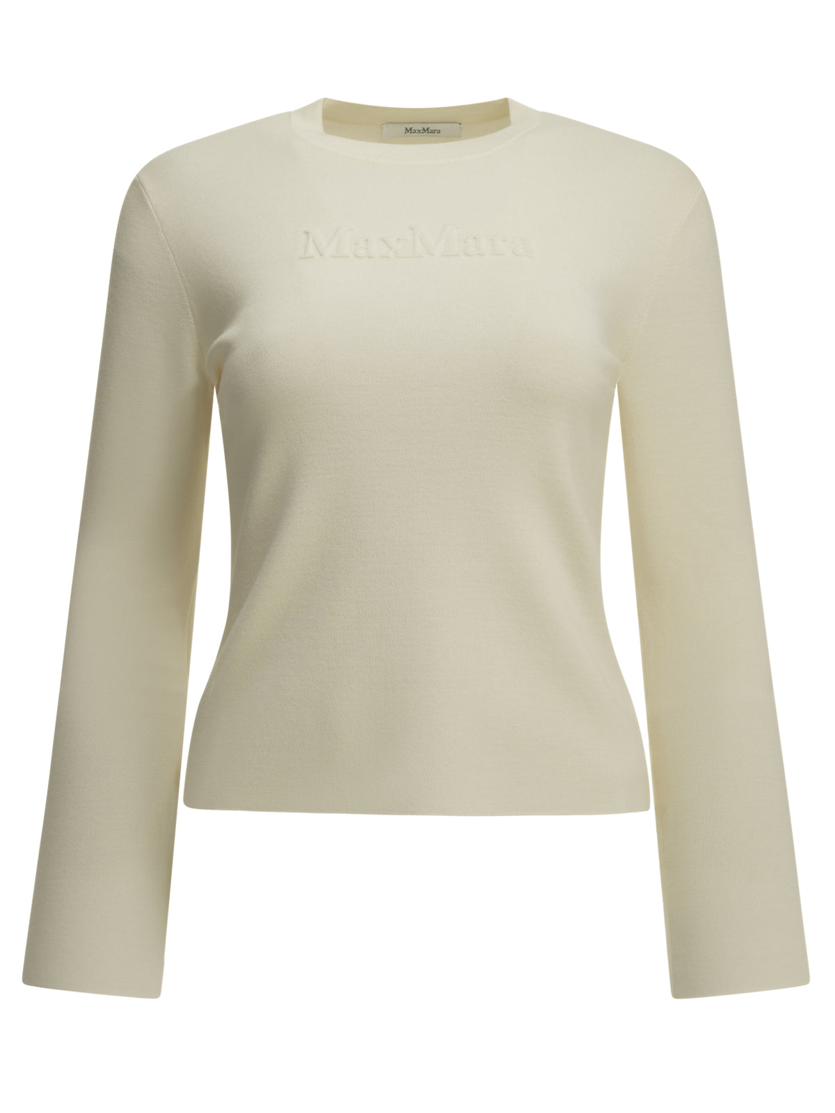Max Mara Round-neck T-shirt made of virgin wool - White