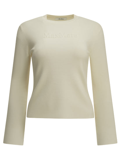 Max Mara Round-neck T-shirt made of virgin wool - White