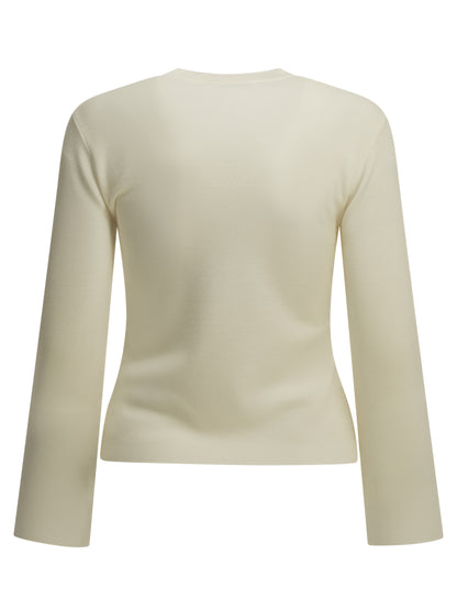 Max Mara Round-neck T-shirt made of virgin wool - White