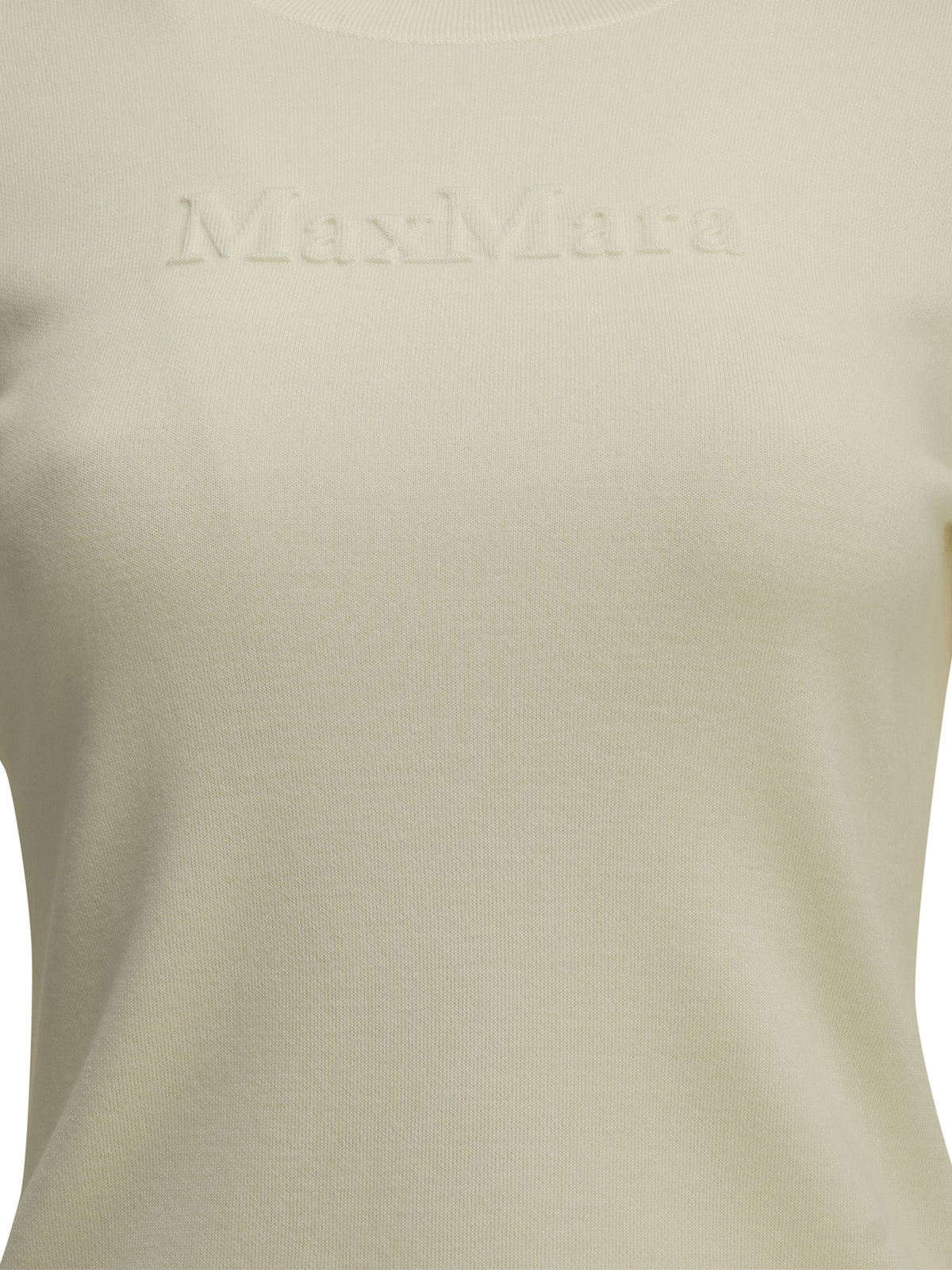 Max Mara Round-neck T-shirt made of virgin wool - White