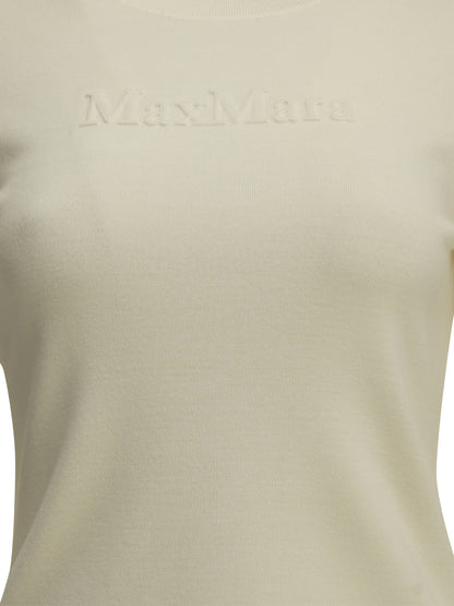 Max Mara Round-neck T-shirt made of virgin wool - White