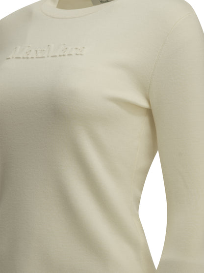 Max Mara Round-neck T-shirt made of virgin wool - White