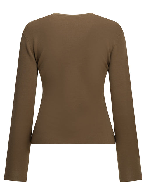 Max Mara Round-neck T-shirt made of virgin wool - Brown