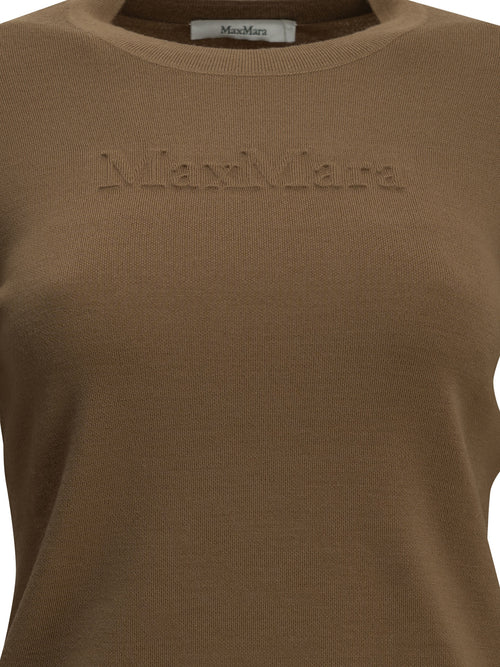 Max Mara Round-neck T-shirt made of virgin wool - Brown