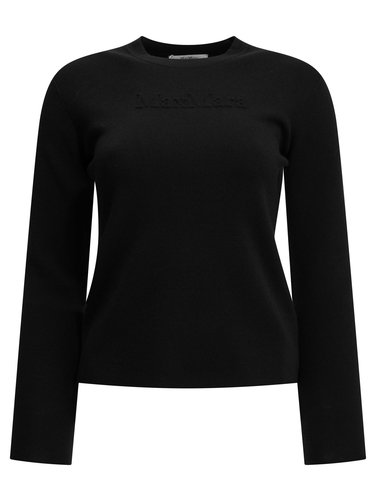 Max Mara Round-neck T-shirt made of virgin wool - Black