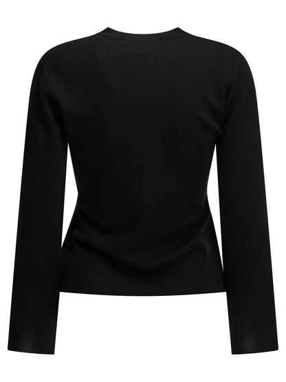 Max Mara Round-neck T-shirt made of virgin wool - Black