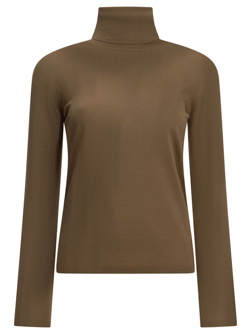 Max Mara Virgin Wool Turtleneck Sweater - Brown