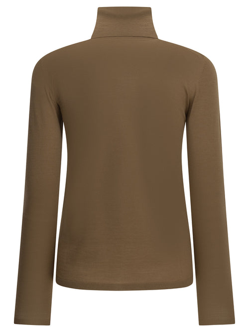 Max Mara Virgin Wool Turtleneck Sweater - Brown