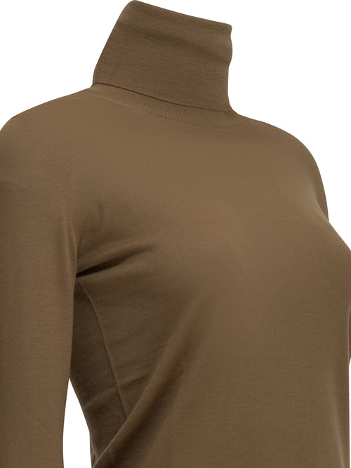 Max Mara Virgin Wool Turtleneck Sweater - Brown