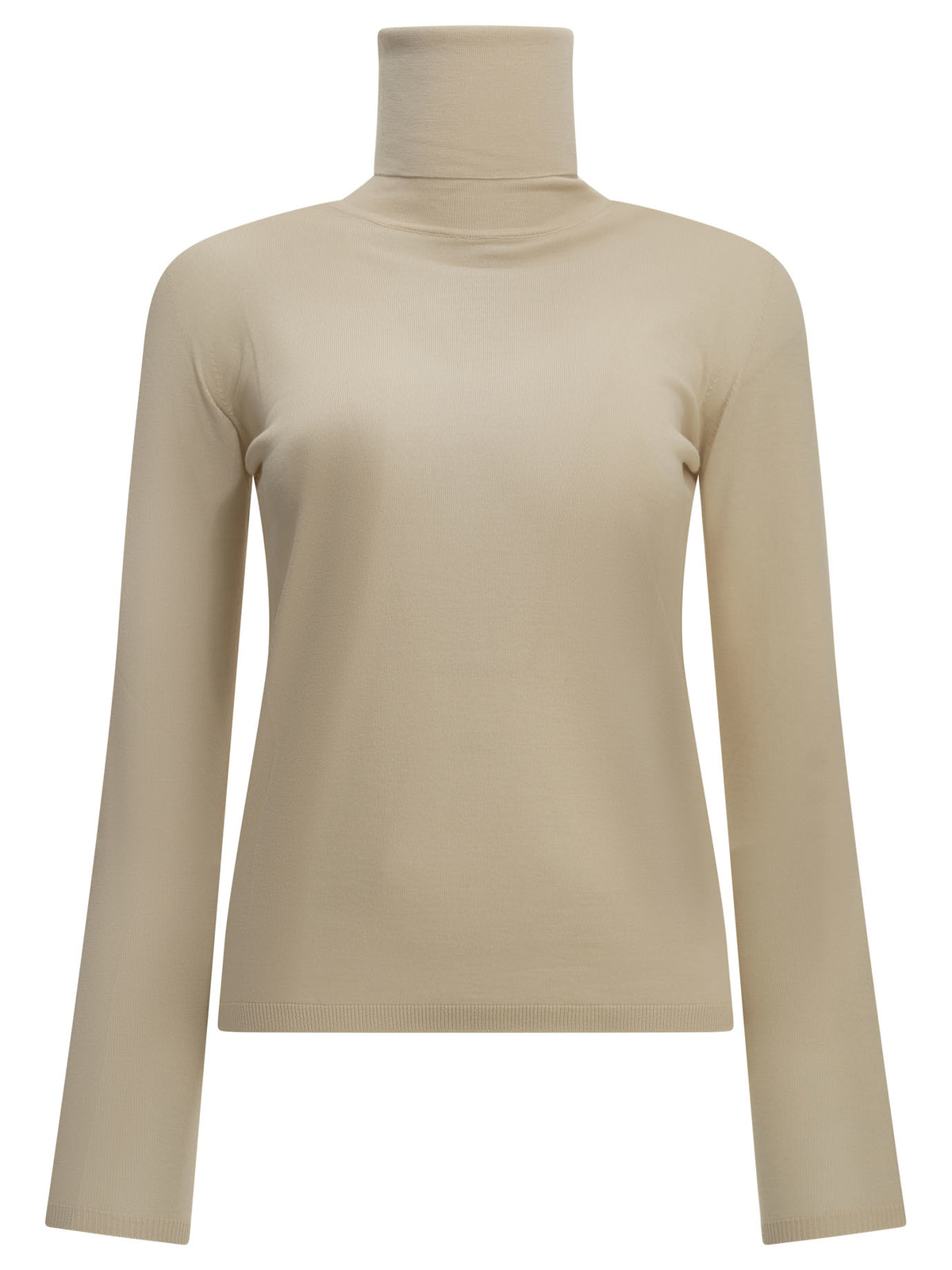 Max Mara Virgin Wool Turtleneck Sweater - Beige