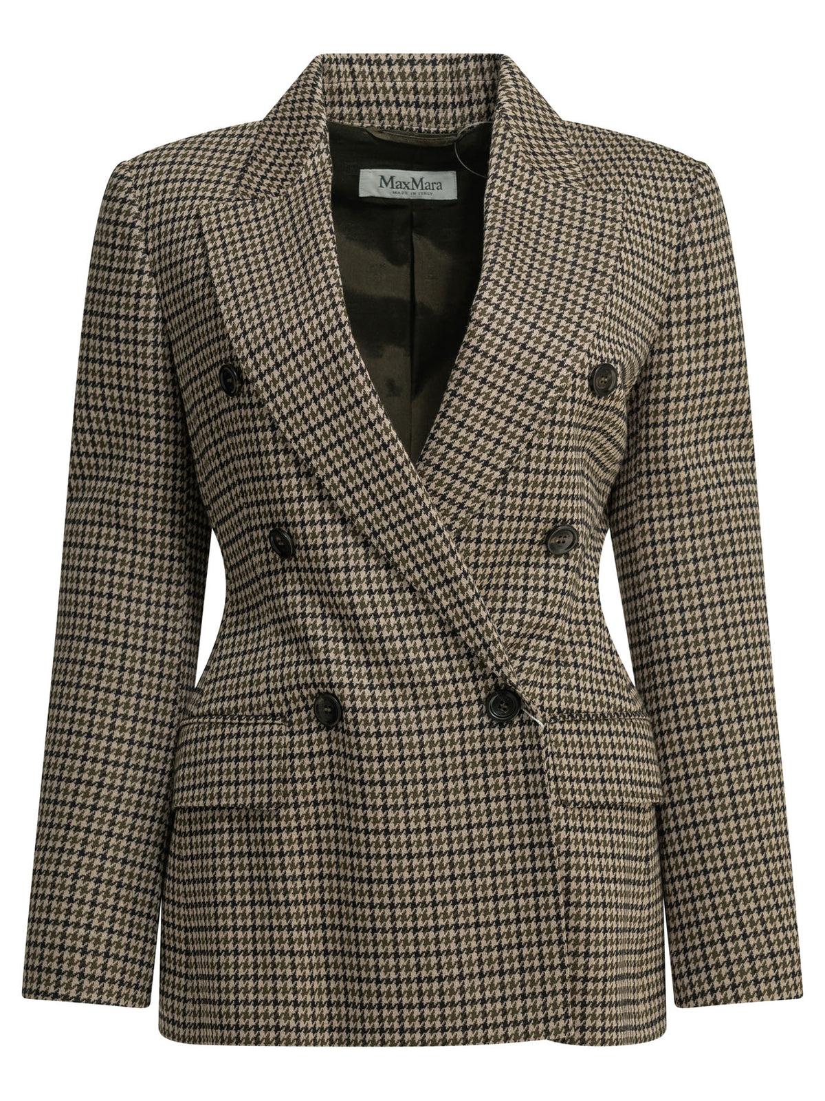Max Mara Double-breasted houndstooth blazer - Brown
