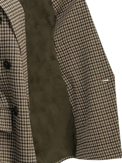Max Mara Double-breasted houndstooth blazer - Brown