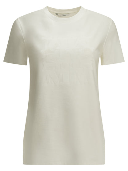 Max Mara Crewneck T-shirt with logo - White