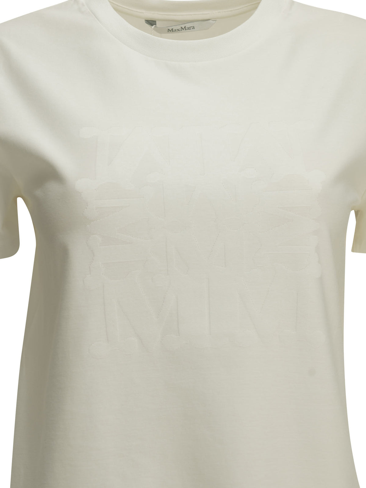 Max Mara Crewneck T-shirt with logo - White