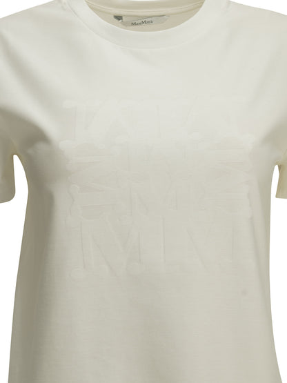 Max Mara Crewneck T-shirt with logo - White