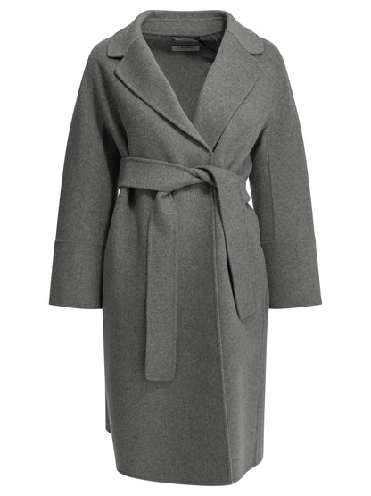 Max Mara Studio Short double-layer wool coat - Grey