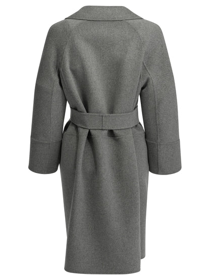 Max Mara Studio Short double-layer wool coat - Grey