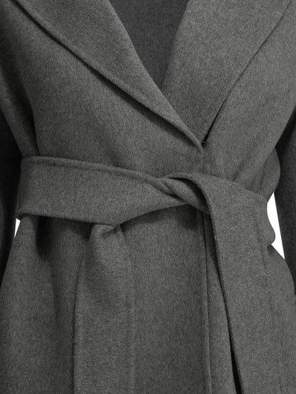 Max Mara Studio Short double-layer wool coat - Grey